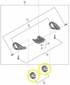 Shimano - Entretoises Pour Le Montage Du Support D'écran Sur Guidons 25,4 Mm